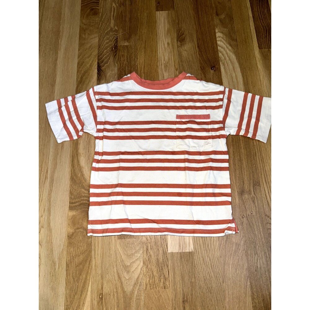 Little Co. by Lauren Conrad Striped Shirt Size 4T Coral & White 100% cotton